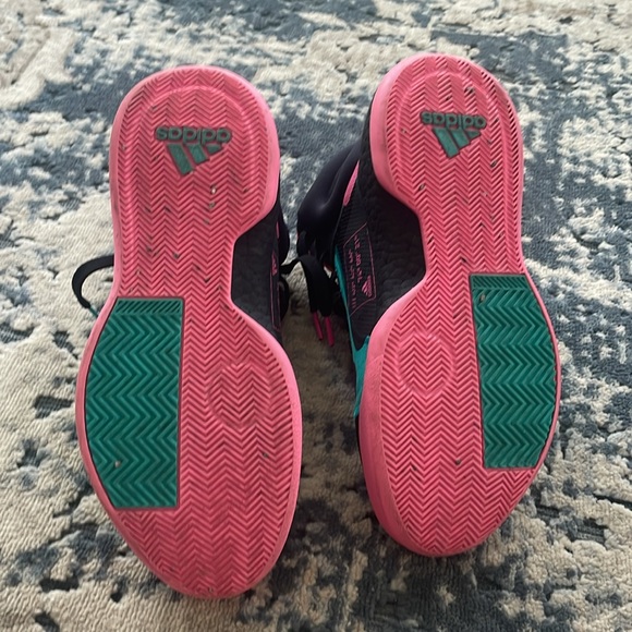Adidas teal, black and pink high tops. M 8.5 - Picture 5 of 6